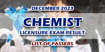 Chemist Licensure Exam Result December 2023 LIST OF PASSERS