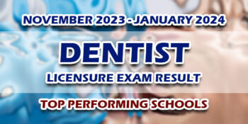 Dentist Licensure Exam Result November 2023 - January 2024 TOP PERFORMING SCHOOLS