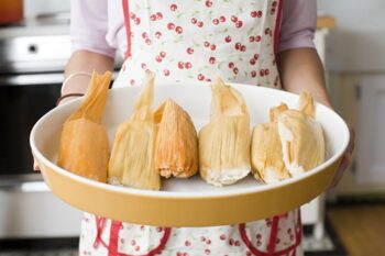 Giving away homemade tamales