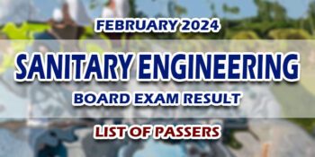 Sanitary Engineering Board Exam Result February 2024 LIST OF PASSERS