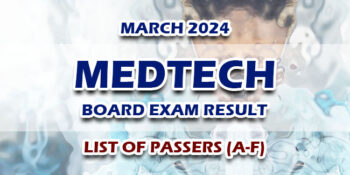 MedTech Board Exam Result March 2024 LIST OF PASSERS (A-F)