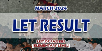 LET Result March 2024 LIST OF PASSERS (ELEMENTARY)