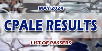 CPALE Results May 2024 - Certified Public Accountant Exam Result LIST OF PASSERS