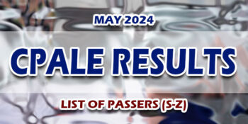 CPALE Results May 2024 - Certified Public Accountant Exam Result LIST OF PASSERS (S-Z)