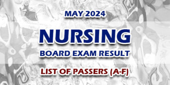 Nursing Board Exam Result May 2024 LIST OF PASSERS (A-F)