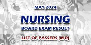 Nursing Board Exam Result May 2024 LIST OF PASSERS (M-R)