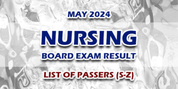 Nursing Board Exam Result May 2024 LIST OF PASSERS (S-Z)