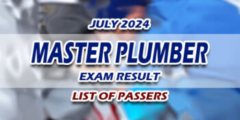 Master Plumber Exam Result July 2024 LIST OF PASSERS
