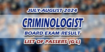 Criminologist Board Exam Result July-August 2024 LIST OF PASSERS (G-L)