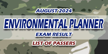 Environmental Planner Exam Result August 2024 LIST OF PASSERS