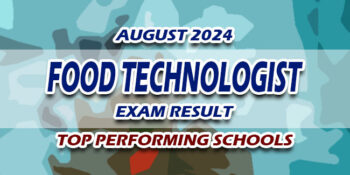 Food Technologist Exam Result August 2024 TOP PERFORMING SCHOOLS