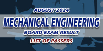 Mechanical Engineering Board Exam Result August 2024 LIST OF PASSERS