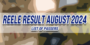 REELE Result August 2024 LIST OF PASSERS