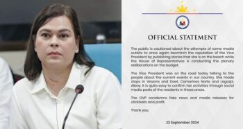 OVP Statement on Sara Duterte