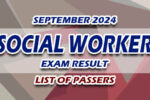 Social Worker Exam Result September 2024 LIST OF PASSERS