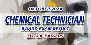 Chemical Technician Board Exam Result October 2024 LIST OF PASSERS