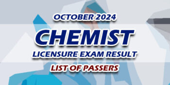 Chemist Licensure Exam Result October 2024 LIST OF PASSERS