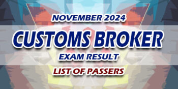 Customs Broker Exam Result November 2024 LIST OF PASSERS