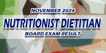 Nutritionist Dietitian Board Exam Result November 2024
