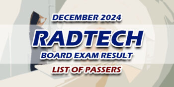 RadTech Board Exam Result December 2024 LIST OF PASSERS