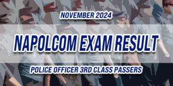 NAPOLCOM Exam Result November 2024 Police Officer 3rd Class Passers
