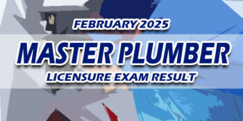 Master Plumber Licensure Exam Result February 2025