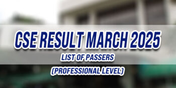 CSE Result March 2025 LIST OF PASSERS (Professional)