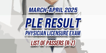 PLE RESULT March-April 2025 LIST OF PASSERS (R-Z)