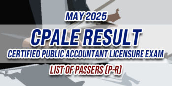 CPALE Result May 2025 LIST OF PASSERS (P-R)