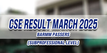 CSE Result March 2025 BARMM PASSERS (Subprofessional)