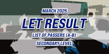 LET Result March 2025 SECONDARY LIST OF PASSERS (A-B)