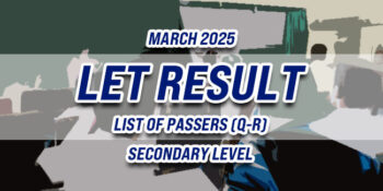 LET Result March 2025 SECONDARY LIST OF PASSERS (Q-R)