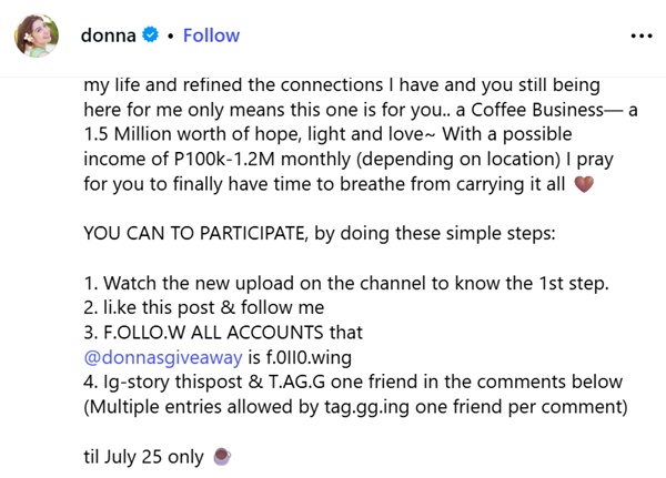 IG caption