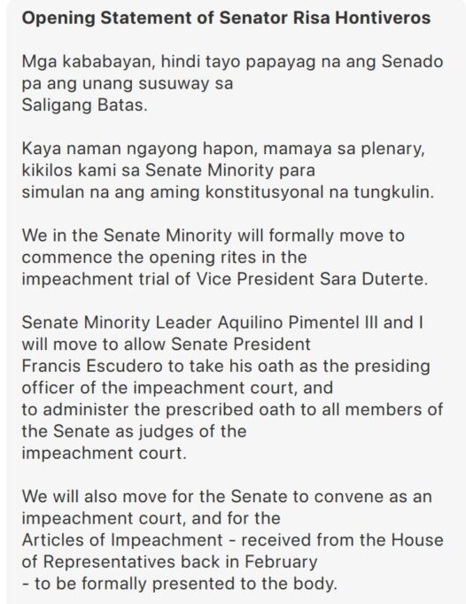 Risa Hontiveros Message