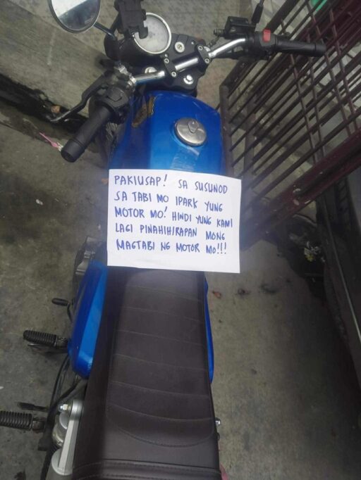 Illegally Parked Motorcycle