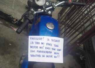 Illegally Parked Motorcycle