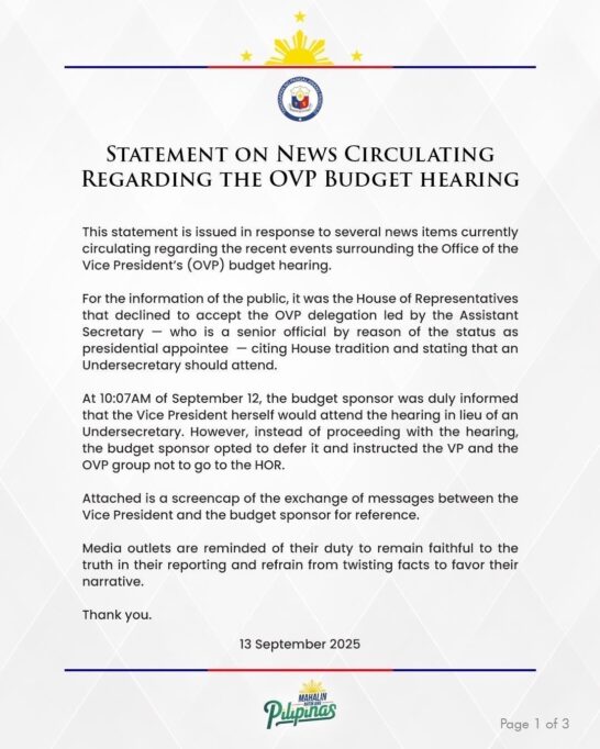 OVP Statement