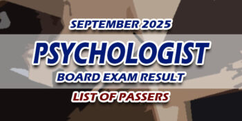 Psychologist Board Exam Result September 2025 LIST OF PASSERS