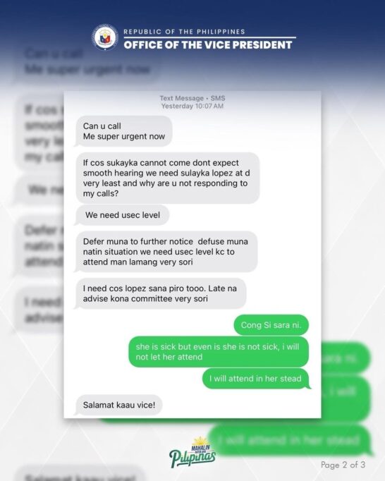 Sara Duterte, Congressman Conversation