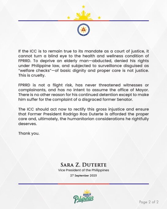 Sara Duterte Statement