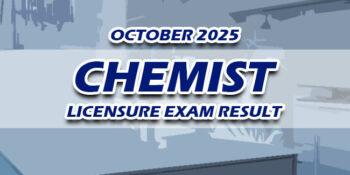 Chemist Licensure Exam Result October 2025