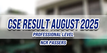 Civil Service Exam Result August 2025 NCR PASSERS (Professional)