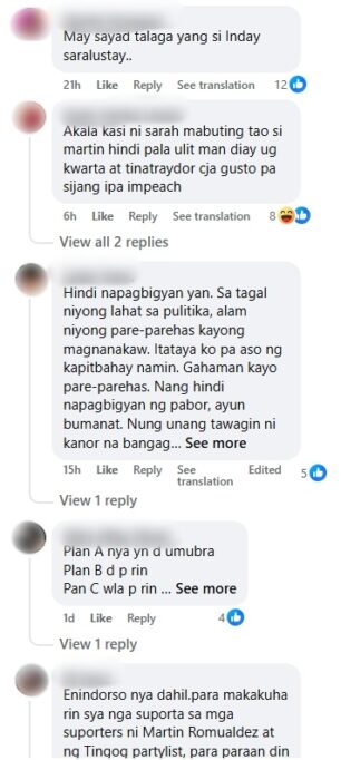 Comments Sara Duterte Video