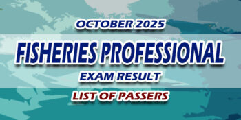Fisheries Professional Exam Result October 2025 LIST OF PASSERS