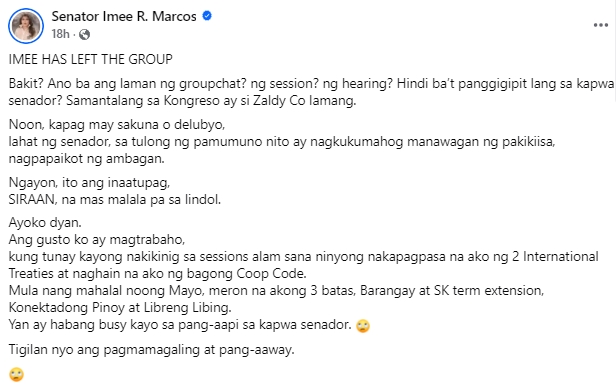 Imee Marcos Post