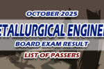 Metallurgical Engineer Board Exam Result October 2025 LIST OF PASSERS