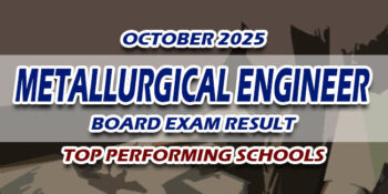 Metallurgical Engineer Board Exam Result October 2025 TOP PERFORMING SCHOOLS