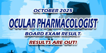 Ocular Pharmacologist Exam Result October 2025 JUST RELEASED