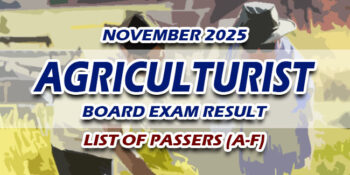Agriculturist Board Exam Result November 2025 LIST OF PASSERS (A-F)