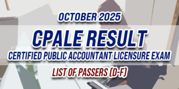 CPALE Result October 2025 LIST OF PASSERS (D-F)